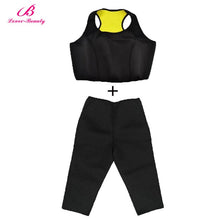 Load image into Gallery viewer, Women Neoprene Body Shaper Set Slim Waist Pants Belt Sweat Sauna Body Shaper Slimming Vest Thermo Neoprene Waist Trainer Top