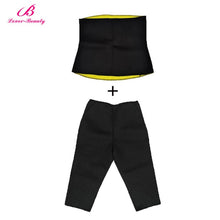 Load image into Gallery viewer, Women Neoprene Body Shaper Set Slim Waist Pants Belt Sweat Sauna Body Shaper Slimming Vest Thermo Neoprene Waist Trainer Top