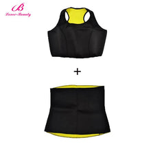 Load image into Gallery viewer, Women Neoprene Body Shaper Set Slim Waist Pants Belt Sweat Sauna Body Shaper Slimming Vest Thermo Neoprene Waist Trainer Top
